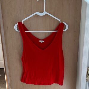 Dry Goods Bold Red V-Neck Tank Top